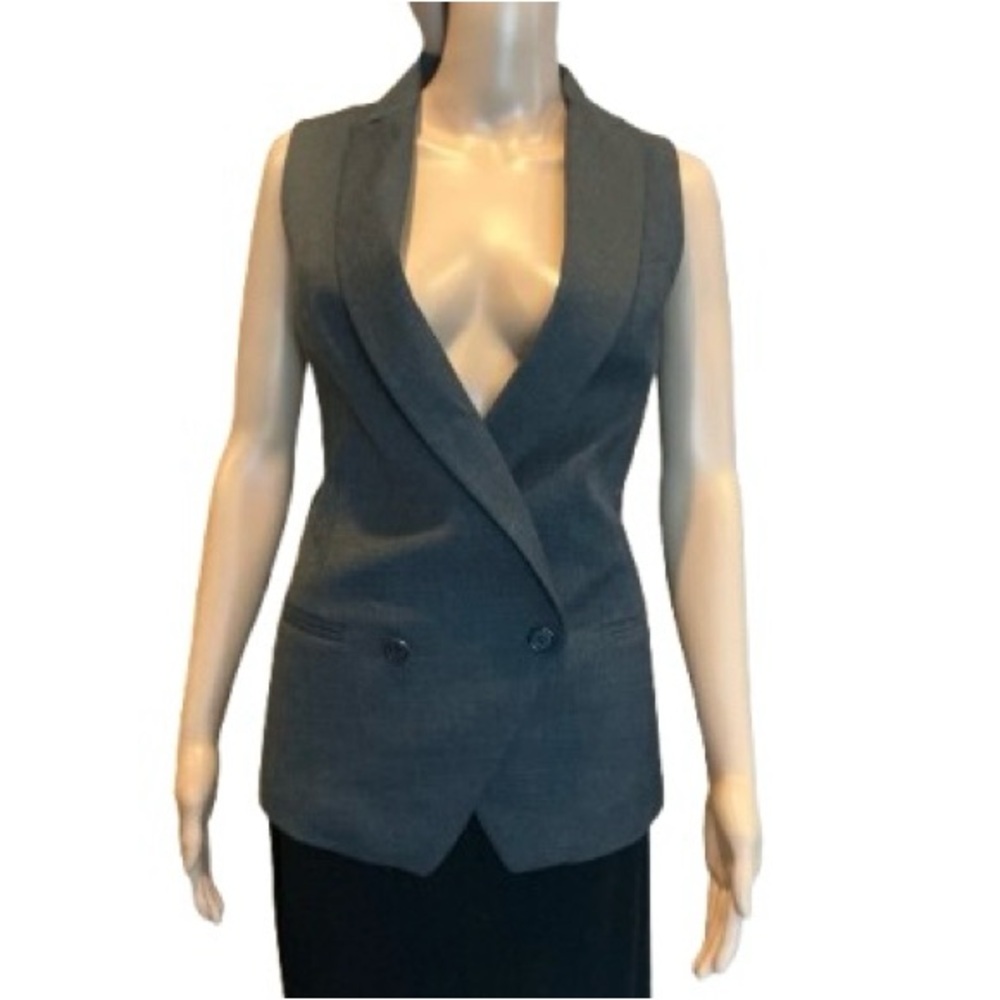 Le Château Wool-Blend Double Breasted Vest - Grey Size XXS - CorporateCore - Picture 3 of 11